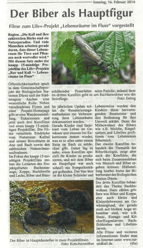 Pressemitteilung aus den Eifeler Nachrichten (08.02.2014)